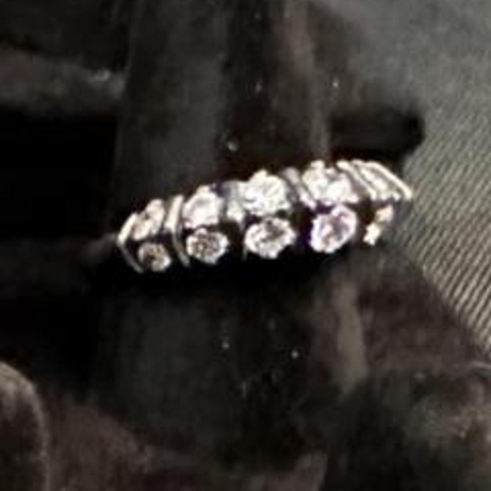 Double Decker Sterling Silver Gemstone Ring Size 7